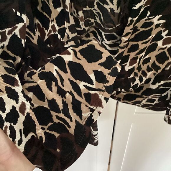 Chico’s Travelers Open Front Cardigan with Tie Sz 3 Leopard Animal Print - Picture 3 of 9